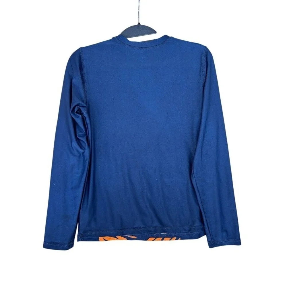 Wonder Nation Boys Navy Blue Tiger‎ Wild One Long Sleeve Rash Guard XL 14-16